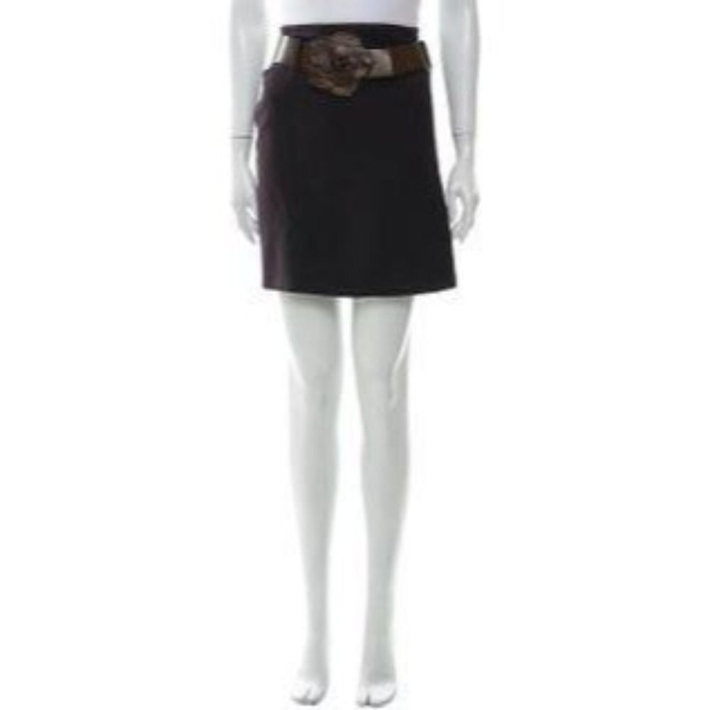 Georges Rech Brown Virgin Wool Mini Skirt S